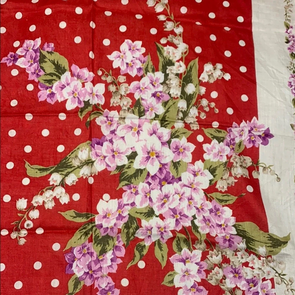 Christian Dior Red Floral Scarf 18x18